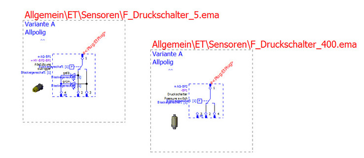 Beispiel für ein Options-Makro, das der Konstrukteur auswählen kann.