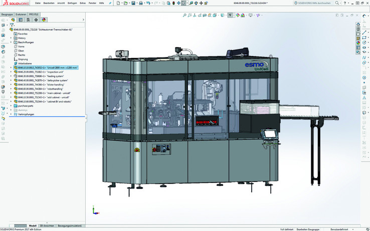 Für die mechanische Konstruktion nutzt esmo Solidworks – und hat über das PDM-System eine mächtige Schnittstelle zur Elektrokonstruktion mit EPLAN geschaffen. 
