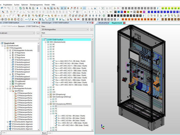 Schaltschrankplanung in EPLAN Pro Panel Der Schaltschrank wird auf Basis der Schaltplandaten aus EPLAN Electric P8 in EPLAN Pro Panel geplant.